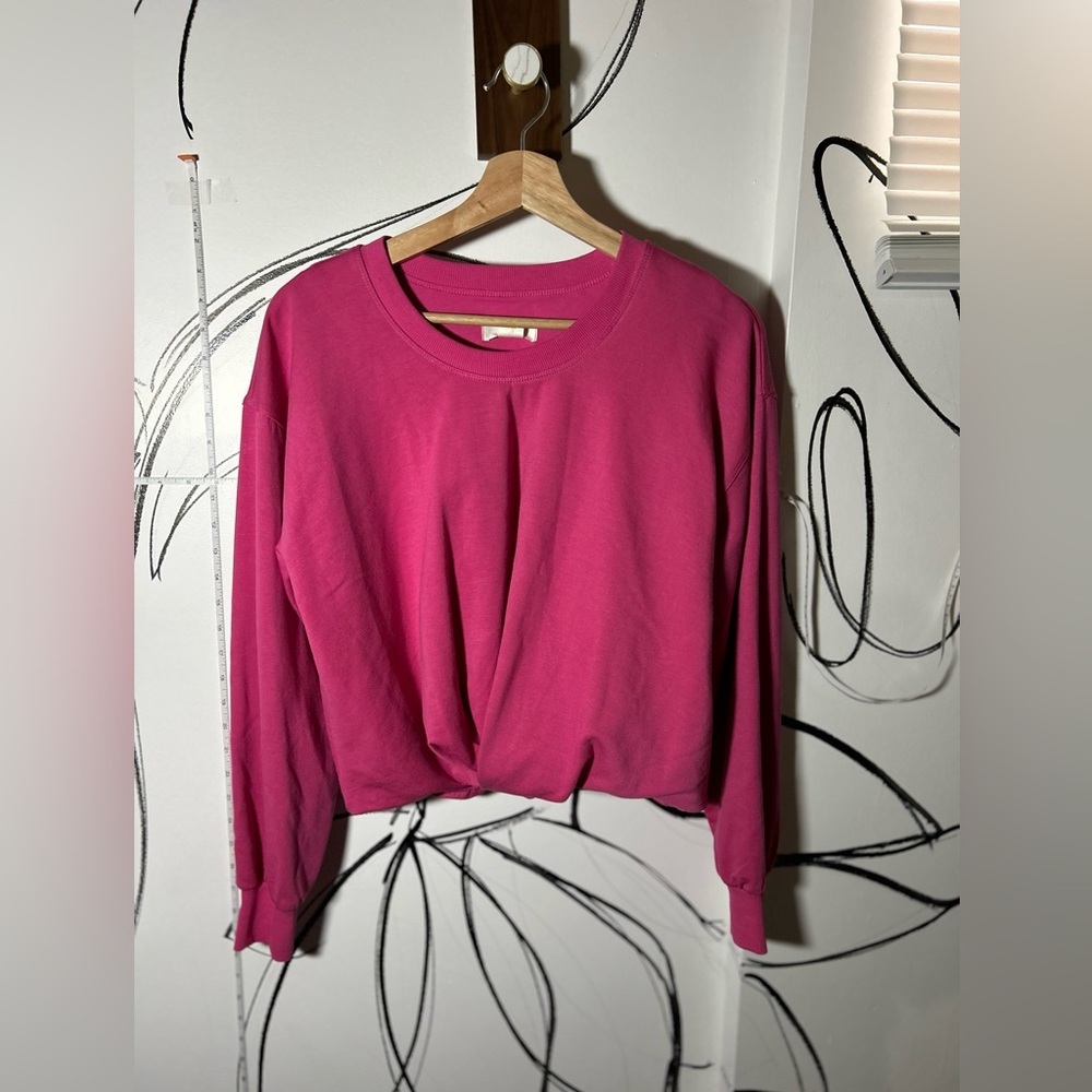 Maeve by Anthropologie Pink Bubble Hem Sweatshirt Pullover Too, women’s XS,